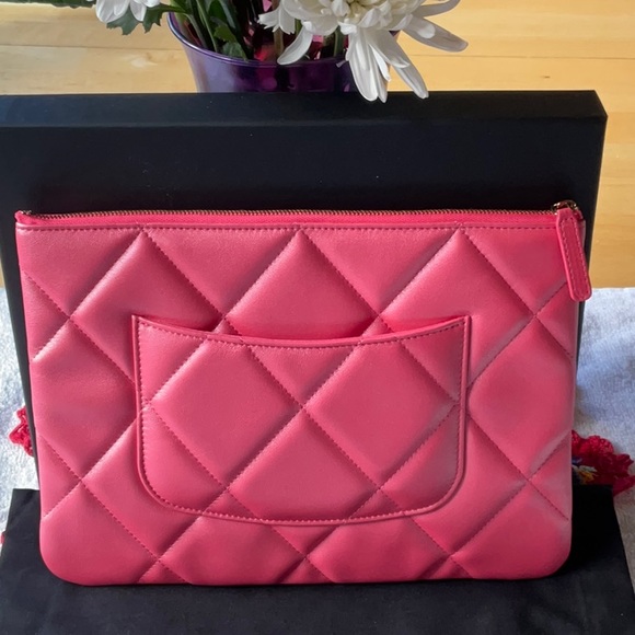 💐 CHANEL 19 POUCH O - CASE IN IRIDESCENT PINK 💐 NWT 💐 - Picture 10 of 16
